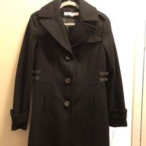Kenneth Cole New York Black long Peacoat Size 8